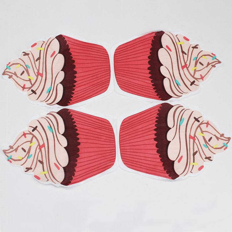 Printed Die-cut Napkins 2ply Paper Napkins Cake-shaped HL50PN01